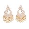 Oversized / Big Indian Jhumka Earrings for Women - Indian Peacock Earrings Ethnic Chandbali Jhumki Kundan & Faux Pearl Beaded Bollywood Style Dangle Earring